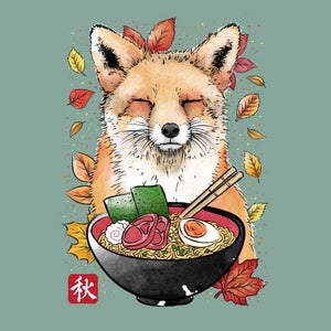 tshirt-fox-leaves-and-ramen-coton-bio-jade