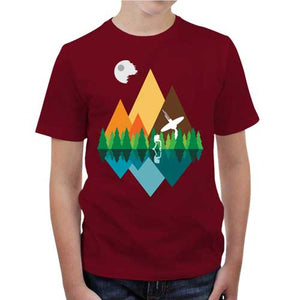 tshirt-enfant-minimaliste-star-wars-forest-view-coton-bio-rouge