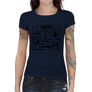 tshirt-femme-choose-your-weapon-coton-bio-bleu-nuit