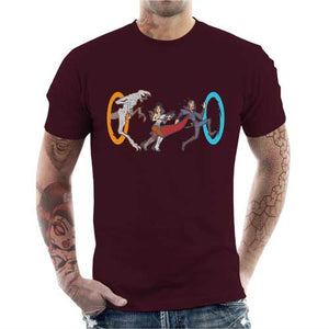 tshirt-homme-stranger-portal-coton-bio-cerise