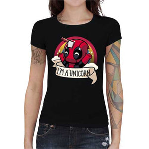 tshirt-femme-cinema-i-am-unicorn-deadpool-coton-bio-noir