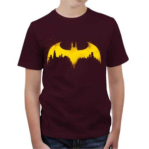 tshirt-enfant-batman-coton-bio-cerise