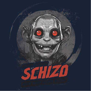 tshirt-schizo-gollum-coton-bio-bleu-nuit