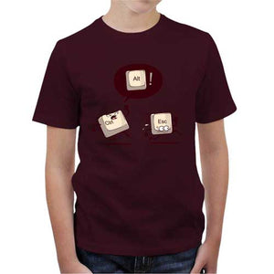 tshirt-enfant-ctrl-and-escape-coton-bio-cerise