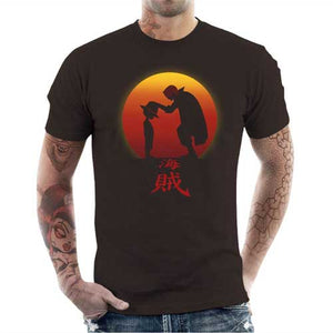 tshirt-homme-king-of-pirate-luffy-coton-bio-chocolat