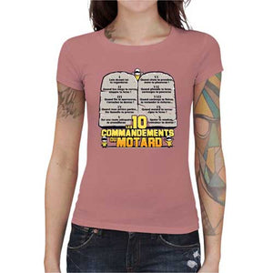 tshirt-femme-les-10-commandements-du-motard-coton-bio-petal-rose