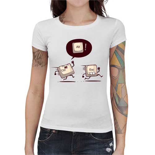 T-shirt Geekette - Ctrl and Escape