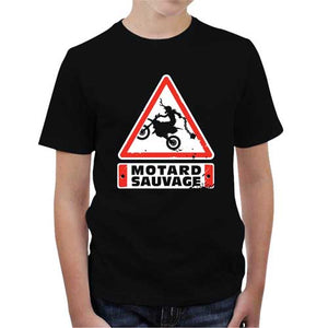 tshirt-enfant-motard-sauvage-coton-bio-noir