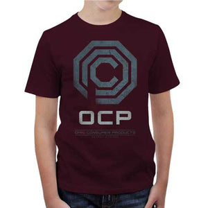 tshirt-enfant-robocop-avec-le-logo-ocp-coton-bio-cerise