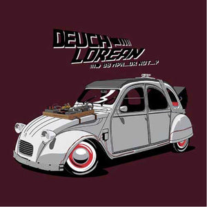 tshirt-deuch-lorean-delorean-coton-bio-cerise