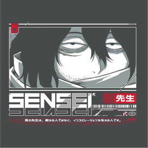 tshirt-shota-sensei-le-regard-du-maitre-coton-bio-gris-fonce