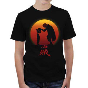 tshirt-enfant-king-of-pirate-luffy-coton-bio-noir