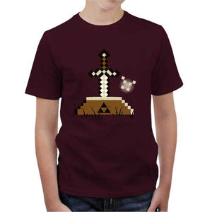 tshirt-enfant-zelda-craft-coton-bio-cerise