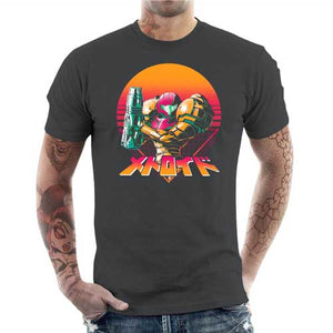 tshirt-homme-metroid-retro-hunter-coton-bio-gris-fonce