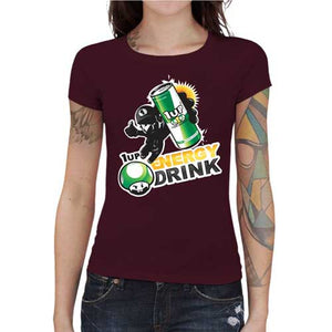 tshirt-femme-1up-energy-drink-coton-bio-cerise