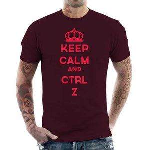 tshirt-homme-keep-calm-and-ctrl-z-coton-bio-cerise