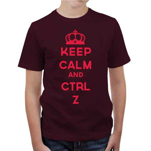 tshirt-enfant-keep-calm-and-ctrl-z-coton-bio-cerise