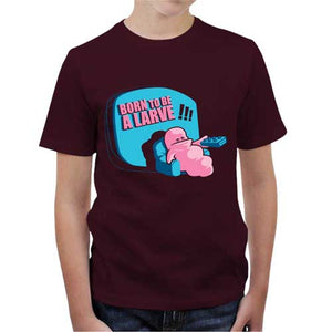 tshirt-enfant-born-to-be-a-larve-coton-bio-cerise