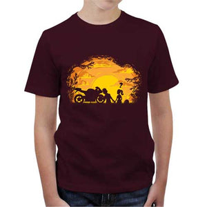 tshirt-enfant-sunset-coton-bio-cerise