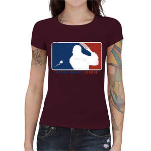 tshirt-femme-negan-major-league-coton-bio-cerise