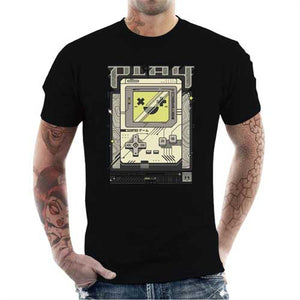 tshirt-homme-play-retro-vibes-game-boy-style-old-school-coton-bio-noir