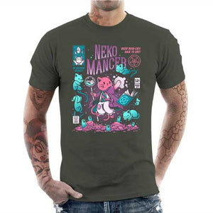 tshirt-homme-nekomancer-magicien-qui-reincarne-les-chats-coton-bio-army