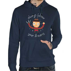 sweat-freddy-krueger-follow-your-dreams-coton-bio-bleu-nuit