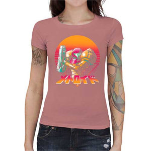 tshirt-femme-metroid-retro-hunter-coton-bio-petal-rose