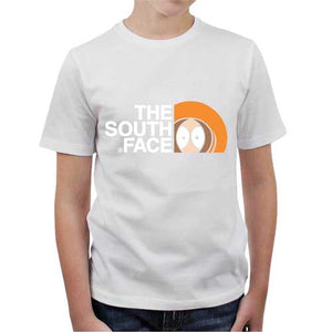 tshirt-enfant-the-south-face-geek-et-montagne-coton-bio-blanc