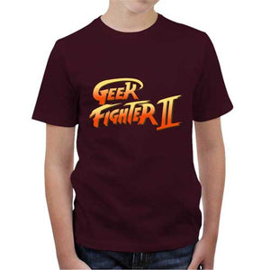 tshirt-enfant-geek-fighter-ii-street-fighter-2-coton-bio-cerise