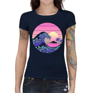 tshirt-femme-the-great-dream-wave-artiste-japonais-coton-bio-bleu-nuit