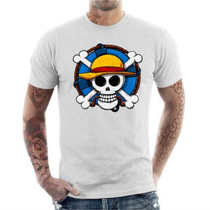 tshirt-homme-one-piece-skull-coton-bio-blanc