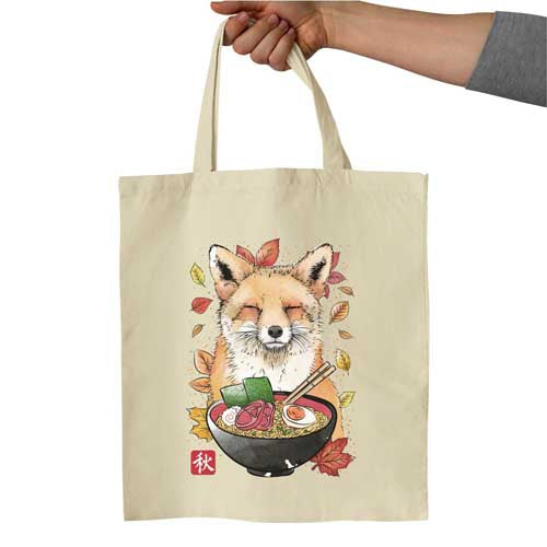 Tote Bag - Fox Leaves and Ramen