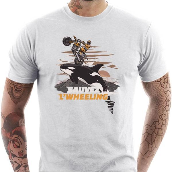 T shirt Motard homme - Sauvez Wheeling !