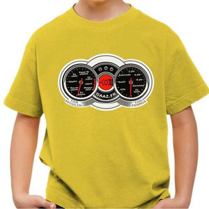 T shirt Moto Enfant - Compteur - Couleur Jaune - Taille 4 ans