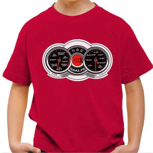 T shirt Moto Enfant - Compteur - Couleur Rouge Vif - Taille 4 ans