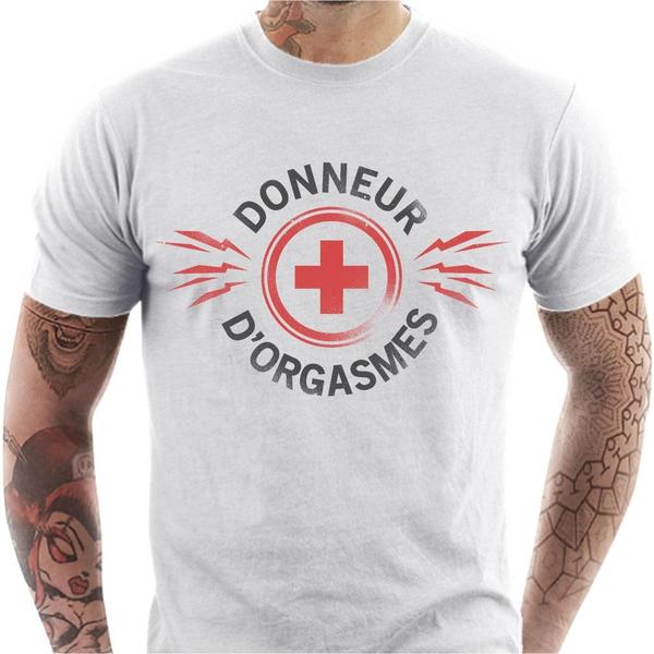 T-shirt humour homme - Orgasme pharmacie