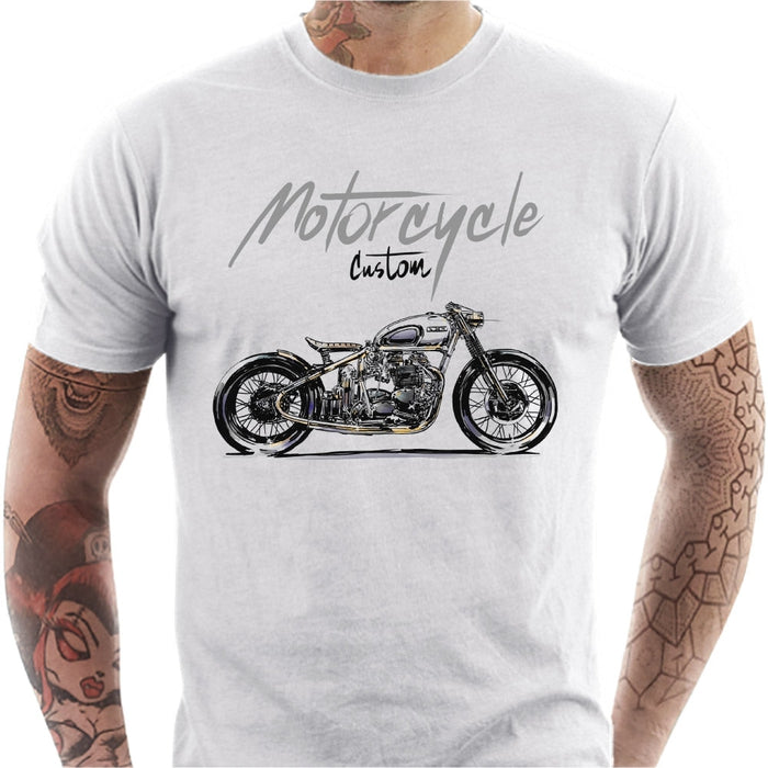 Homme T-shirt moto et lettre, Mode en ligne